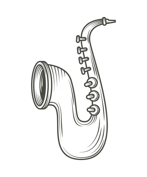 Szaxofon Hangszer Ikon Izolált — Stock Vector