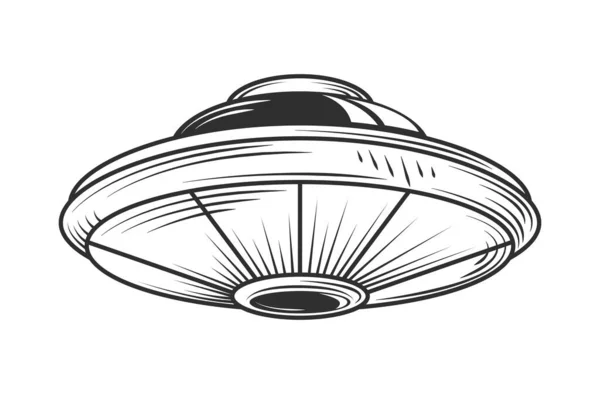 Flying Saucer Extraterrestrial Life Icon Isolated — Stock Vector