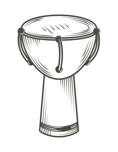 Djembe鼓乐器图标孤立 — 图库矢量图片