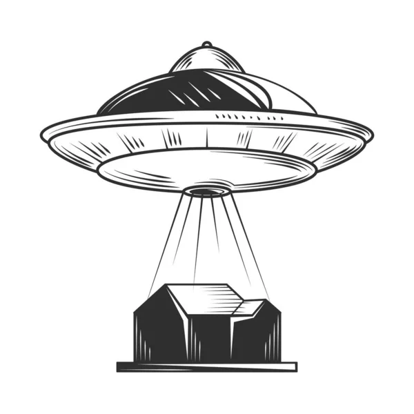 Saucer Spaceship Icon Isolated Design — Stock Vector