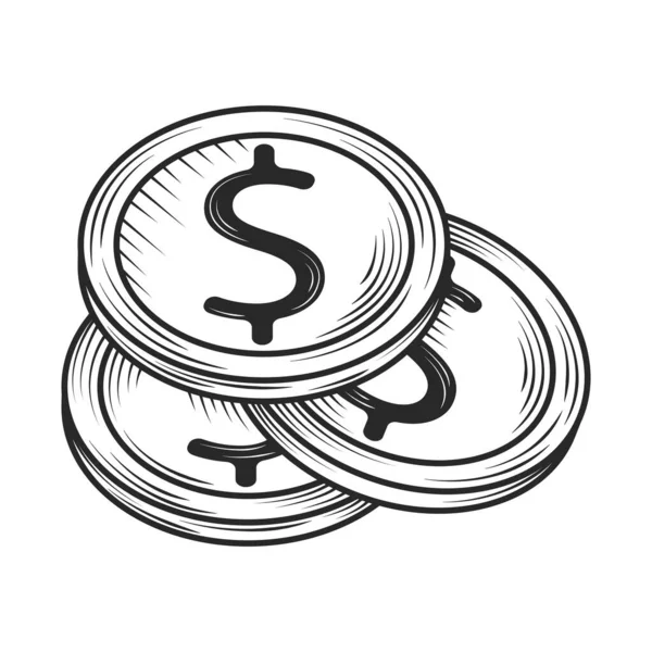 Érmék Pénz Személyes Finanszírozás Megtakarítás Ikon — Stock Vector