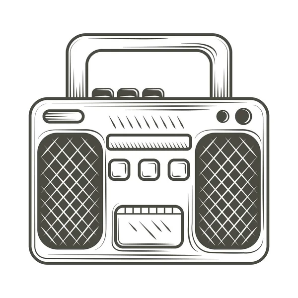 Ícone Música Rádio Estéreo Isolado —  Vetores de Stock