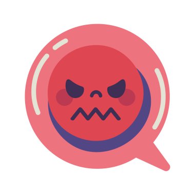 angry emoticon social media icon isolated