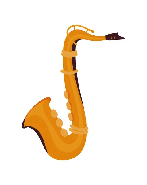 Saxofón Icono Del Instrumento Musical Aislado — Vector de stock