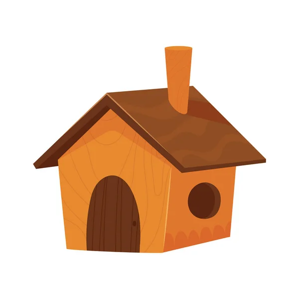 Housebird Wooden Toy Icon Isolated — Stock Vector
