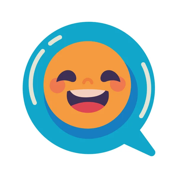 Happy Emoticon Social Media Icon Isolated — Stock Vector