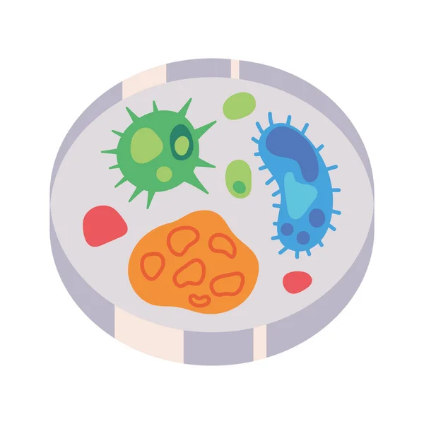 培养皿上的细菌学 科学设计 — 图库矢量图片