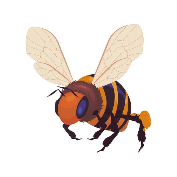 Μέλισσα Λευκό Φόντο Εικονίδιο — Διανυσματικό Αρχείο