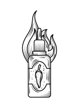 Sos şişesi biber ikonu izole tasarımı