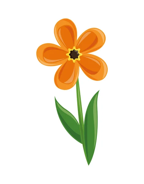 Цветок Лист Весной Иконка Изолированный Стиль — стоковый вектор