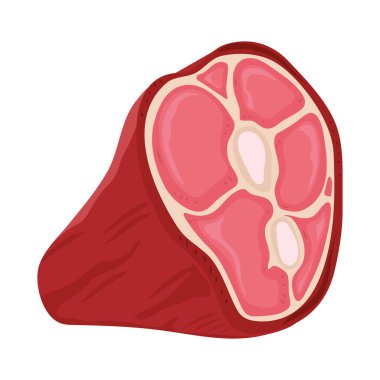 Izgara jambon et ikonu izole edildi