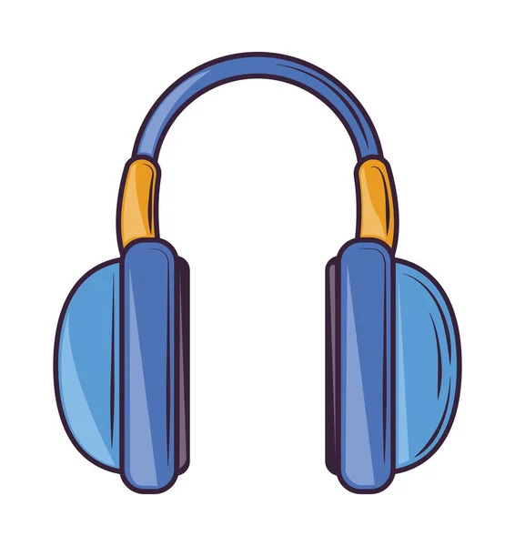 Headphones Icon Isolated White Background — Stok Vektör