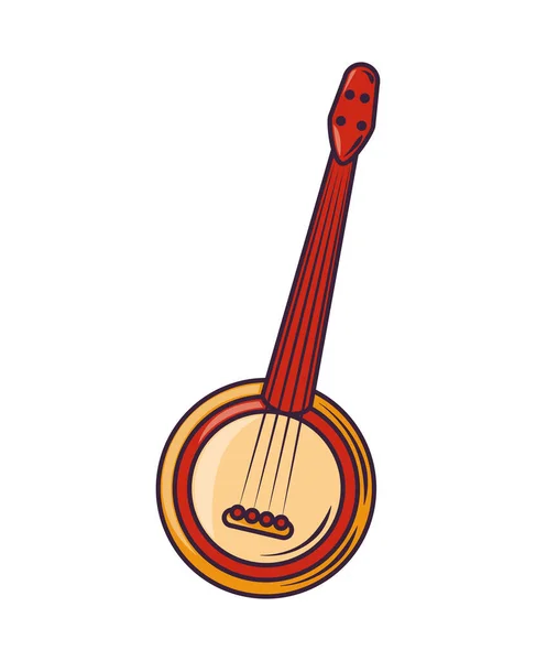 Banjo Icône Instrument Musique Isolé — Image vectorielle