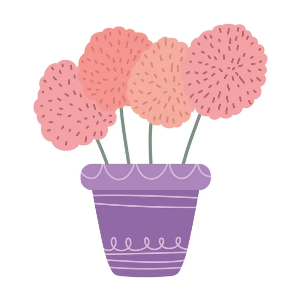 Vaso Com Flores Ícone Planta Jardinagem Isolado — Vetor de Stock