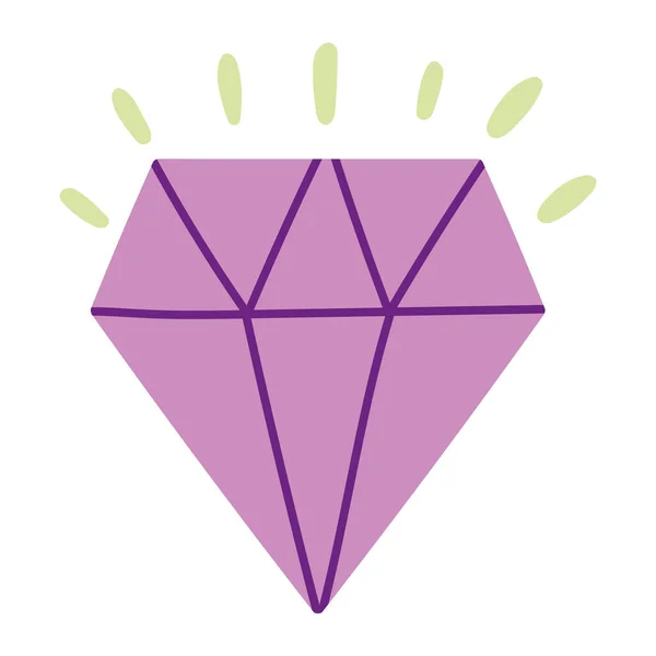 Jasné Diamant Ikona Izolované Bílé Pozadí — Stockový vektor