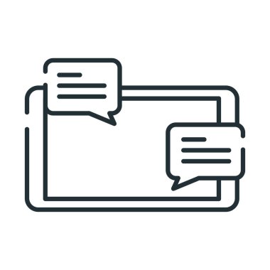 telefon sohbet ileti satırı simgesi izole edildi