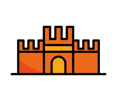 Kumdan kale simgesi izole edilmiş tasarım