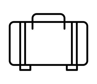 suitcase travel line icon isolated
