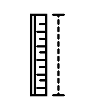 cetvel matematik çizgisi simgesi izole