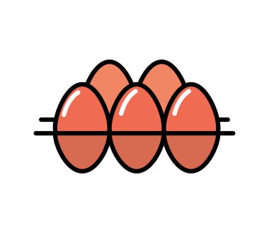 Taze organik yumurtalar sağlıklı diyet ikonu izole