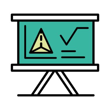 tahta ve matematik figürü simgesi izole edildi