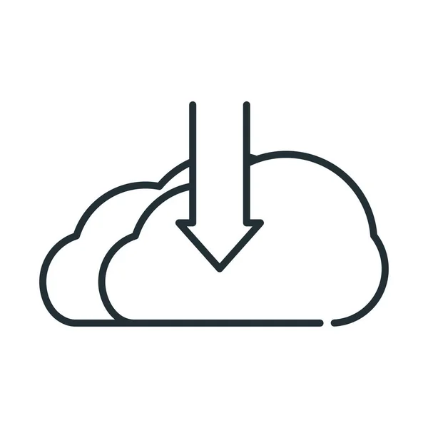 Cloud Storage Data Line Icon Isolated — Stock Vector