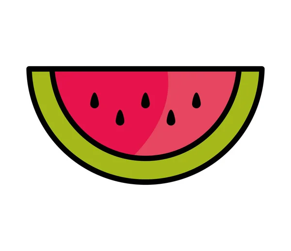 Watermelon Fruit Icon Isolated Design — 图库矢量图片
