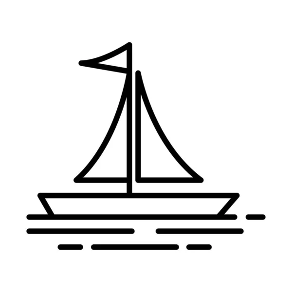 Значок Морської Лінії Вітрильника Ізольований — стоковий вектор