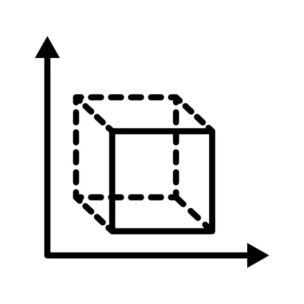 Geometria Cubo Matemático Ícone Linha Isolado —  Vetores de Stock