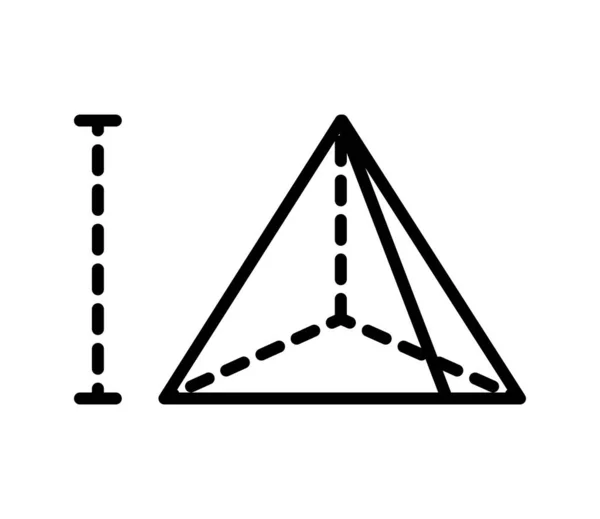 Geometri Pyramid Matematik Linje Ikon Isolerad — Stock vektor