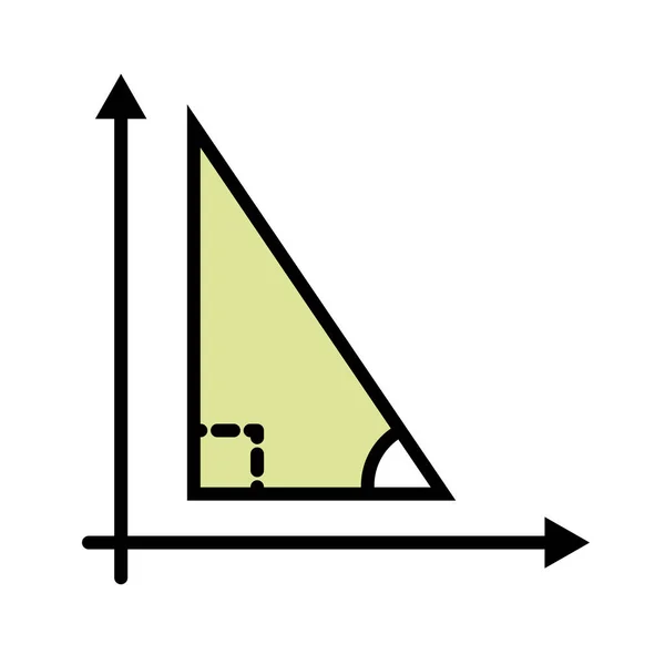 Geometria Triangolo Icona Matematica Isolato — Vettoriale Stock