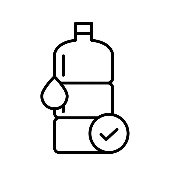 Illustrazione Vettoriale Una Linea Bottiglie Acqua Icona Isolata — Vettoriale Stock