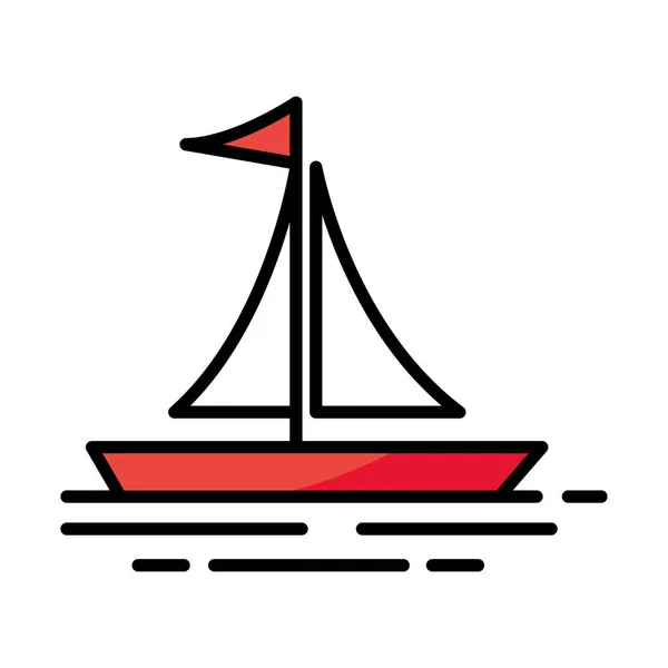 Sailboat Nautical Icon Isolated Design — Stockvektor