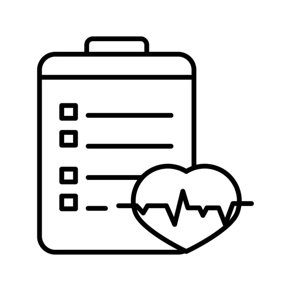 Healthcare Clipboard Medicine Care Line Isolated Icon — Stock Vector