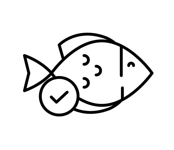Ernährung Meeresfrüchte Fischlinie Isoliert Symbol — Stockvektor