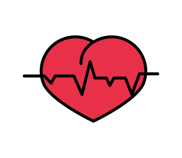 Heartbeat Symbol Pulserande Ikon Isolerad — Stock vektor