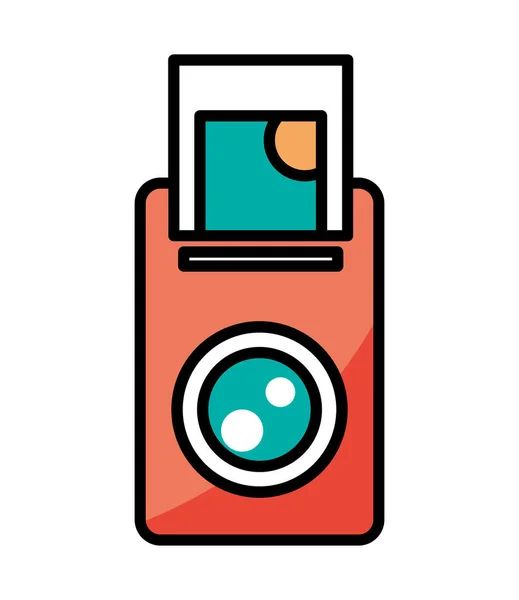 Photo Camera Icon Isolated Design — Vector de stock