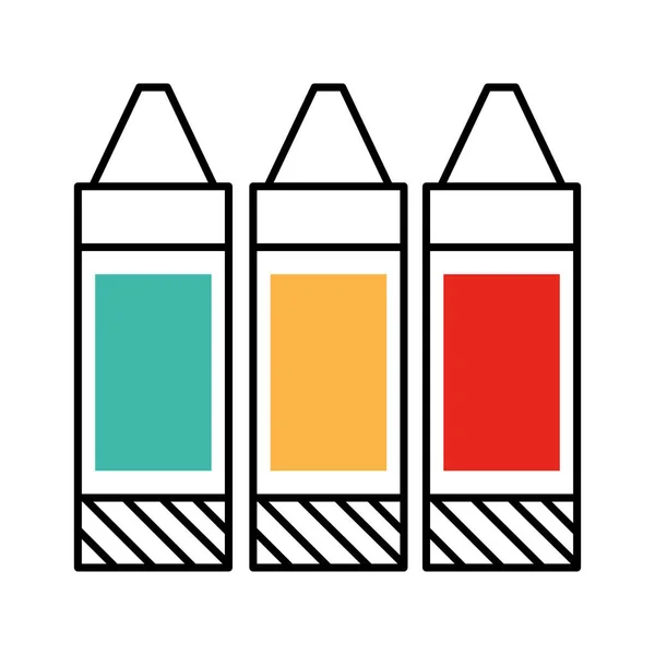 Lápices Colores Icono Papelería Diseño Aislado — Vector de stock