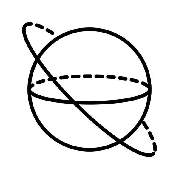 Geometri Cirkel Matematik Linje Ikon Isolerad — Stock vektor