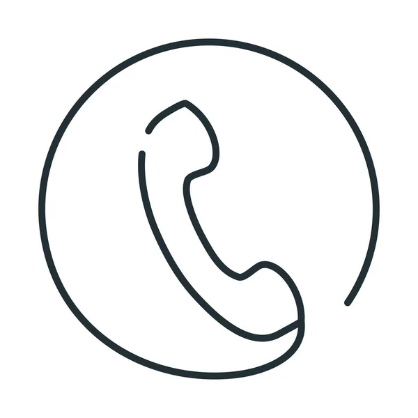 Ikone Der Telefonleitung Isoliertes Design — Stockvektor