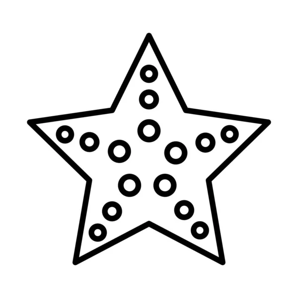 Estrella Mar Animal Línea Icono Aislado — Vector de stock