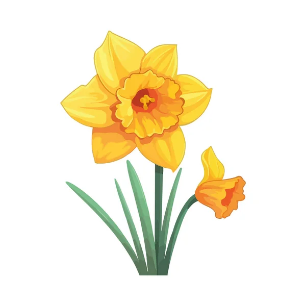 Gelbe Blume Natur Symbol Isoliert — Stockvektor