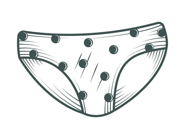 Fashionable Clothing Female Panties Icon Isolated — Stock Vector