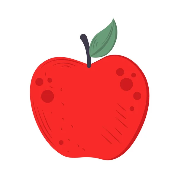 多汁水果苹果的食用和鲜度图标隔离 — 图库矢量图片