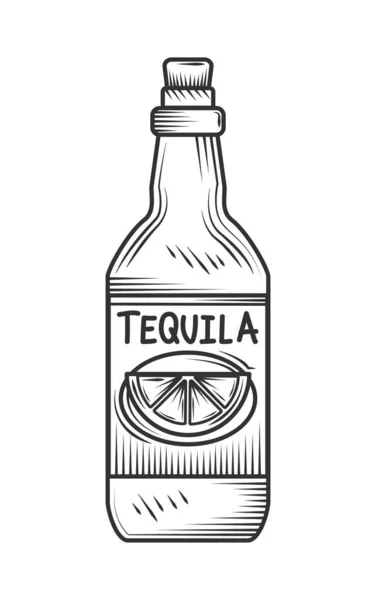 Bouteille Boisson Tequila Icône Isolé — Image vectorielle
