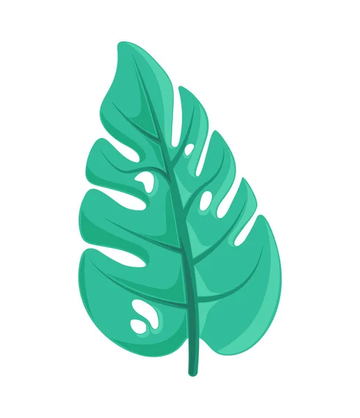 Grüne Blatt Tropische Ikone Isoliert — Stockvektor