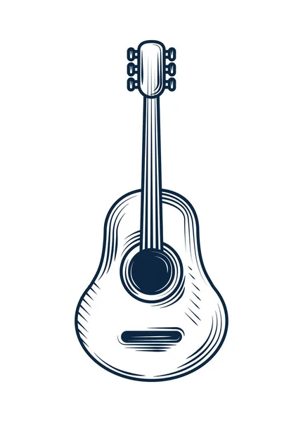 Gitar Simgesi Izole Edilmiş Klasik Akor Simgesini Çalıyor — Stok Vektör