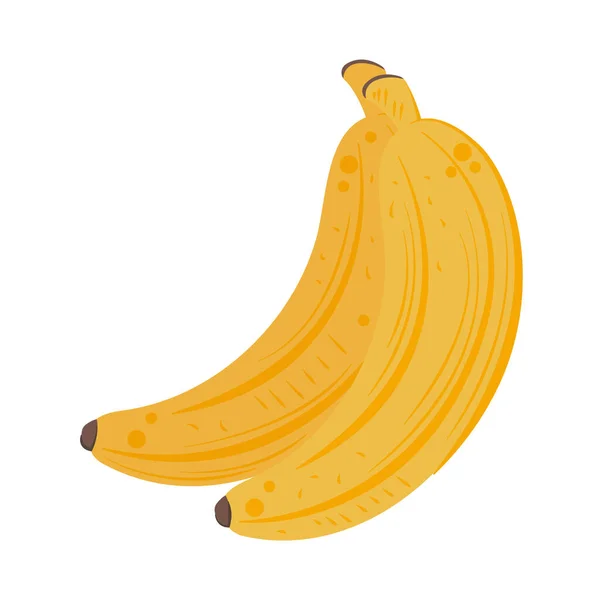 Süße Reife Bananen Snack Symbol Isoliert — Stockvektor
