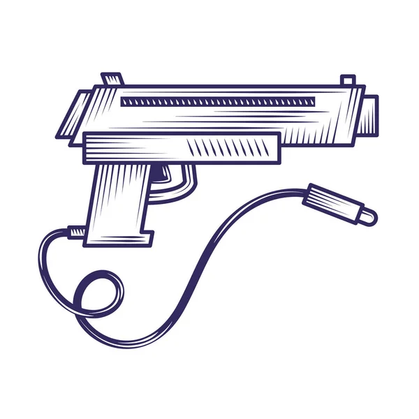 Icona Del Fumetto Pistola Video Gioco Isolato — Vettoriale Stock