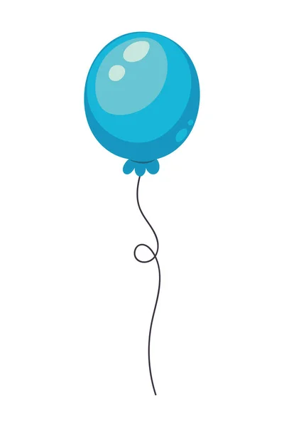 Flytande Blå Heliumballong Ikon Isolerad — Stock vektor